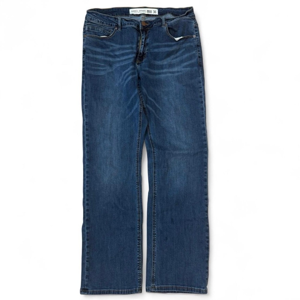 Barbell Apparel Mens Blue Jeans 35x32.5 Stretch Denim Athlete American Las Vegas